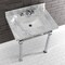 Kingston Brass KVPB30MSQ1 30-Inch Carrara Marble Console Sink, Marble White/Polished Chrome KVPB30MSQ1 - alternate 5